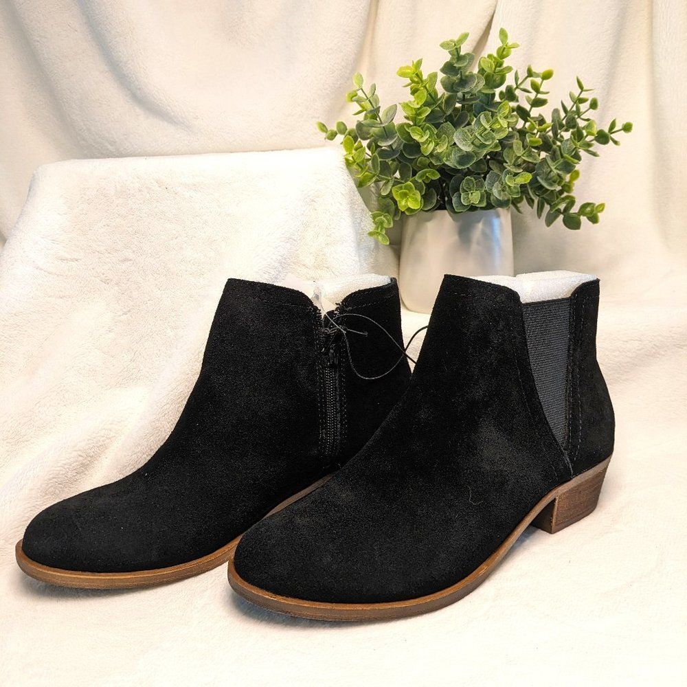 👢NWT Kensie Suade Gazelle Ankle Bootie in Rich Black SIZE 7